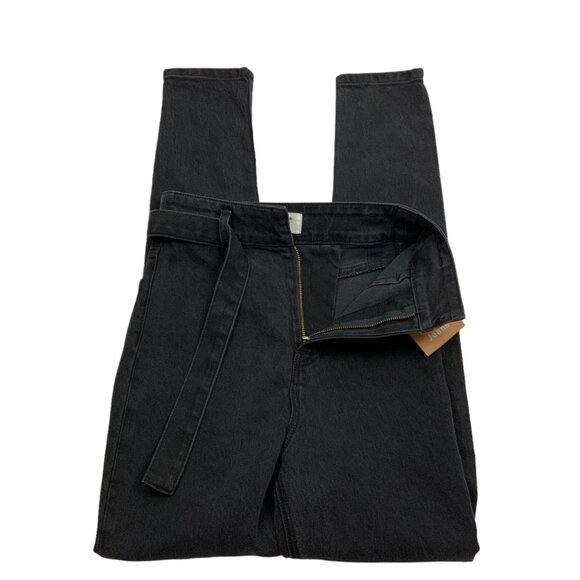 Reformation Kayo Jeans 24 Erie Charcoal Wash Denim High Rise Skinny Belted - Picture 3 of 11